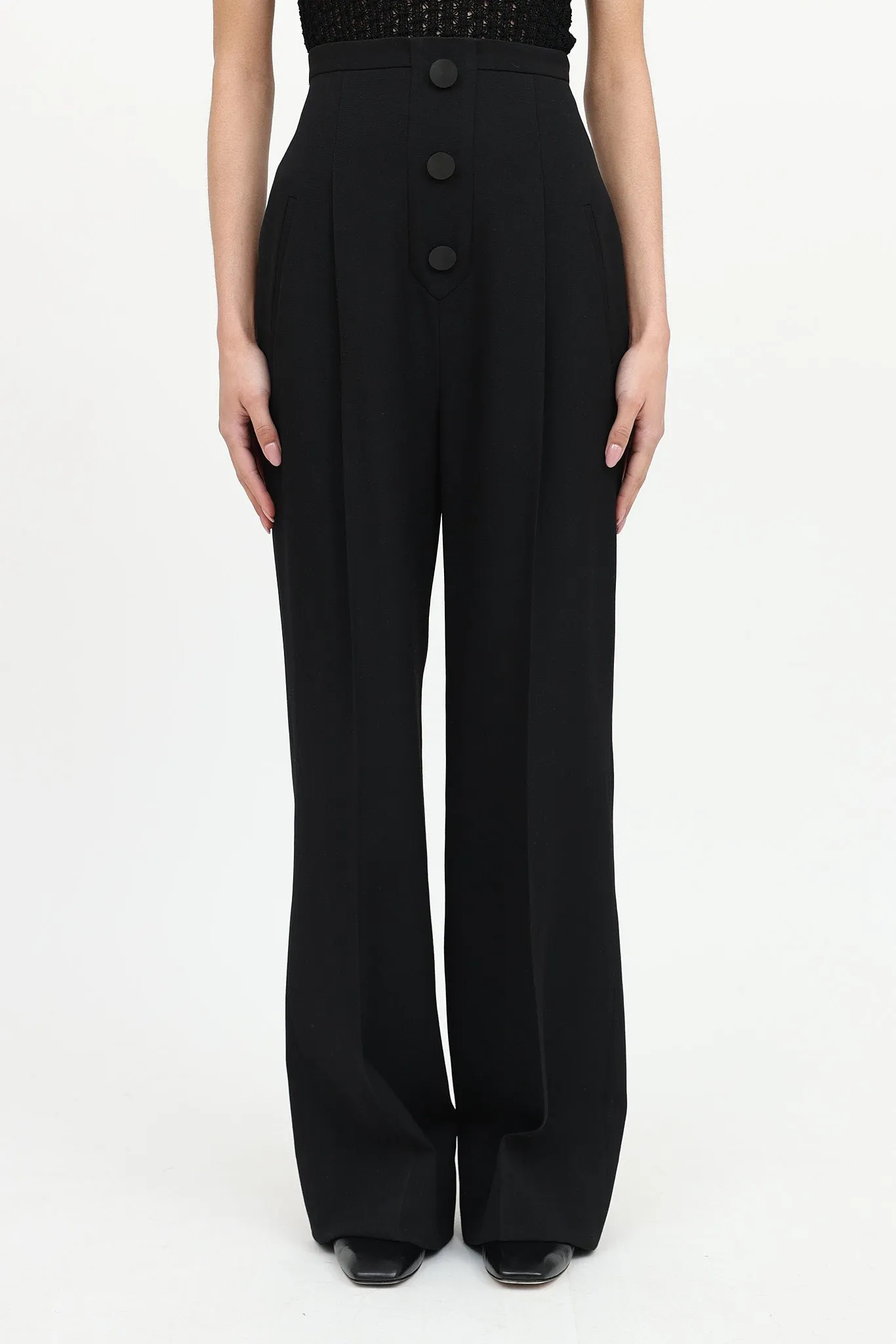 Wool Button Wide Leg Pant sold by VSP Consignment