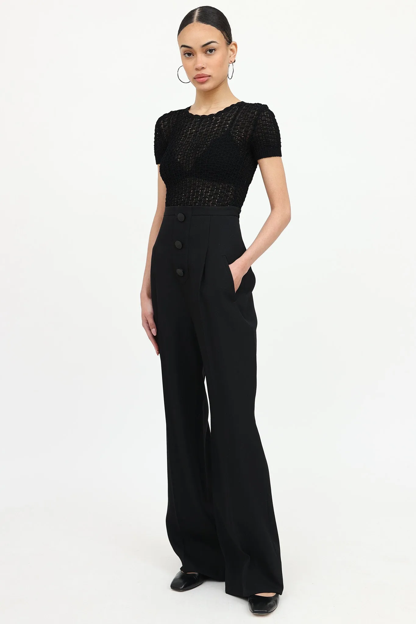 Wool Button Wide Leg Pant sold by VSP Consignment product image thumbnail 5