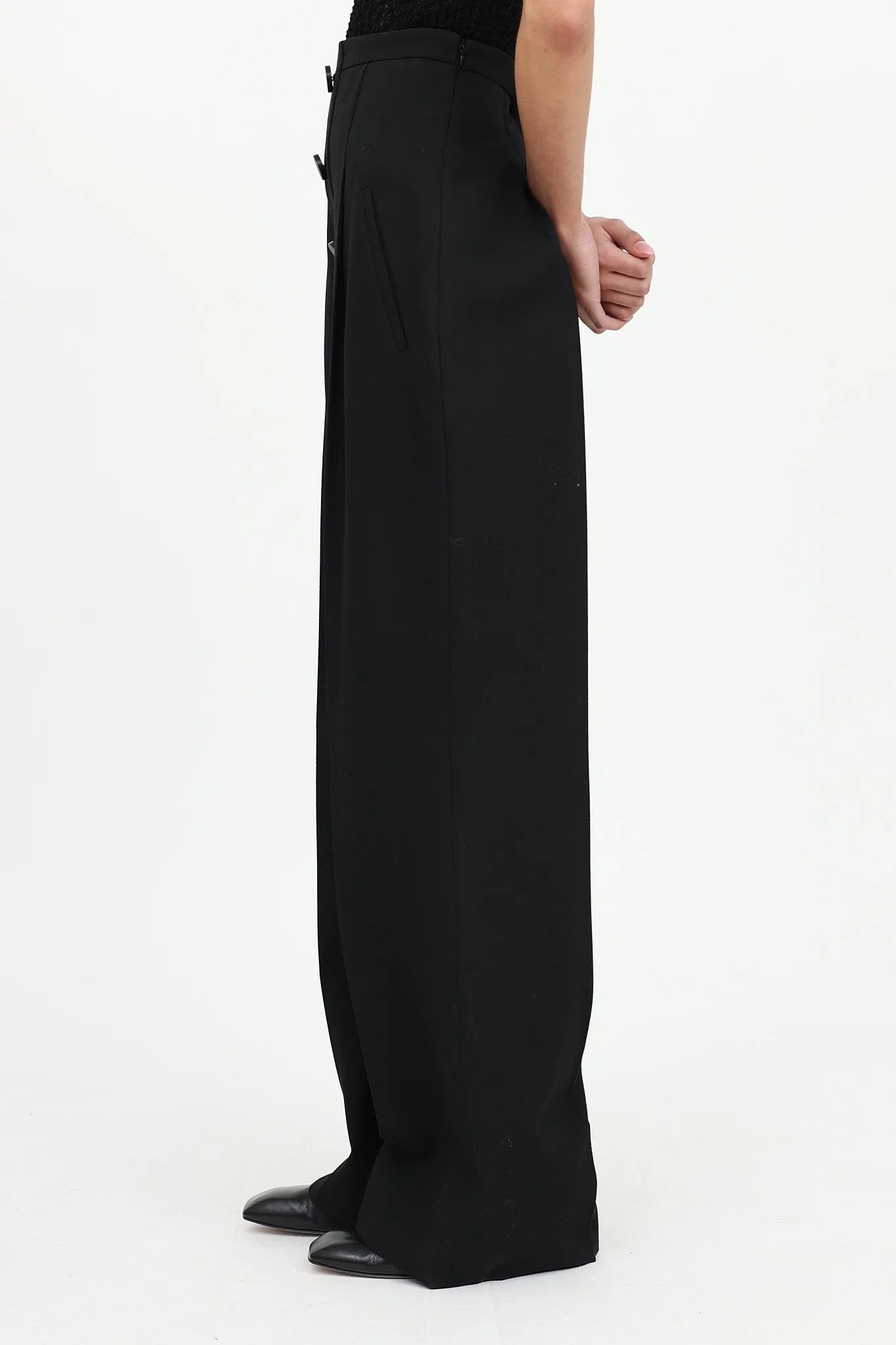 Wool Button Wide Leg Pant sold by VSP Consignment product image thumbnail 3