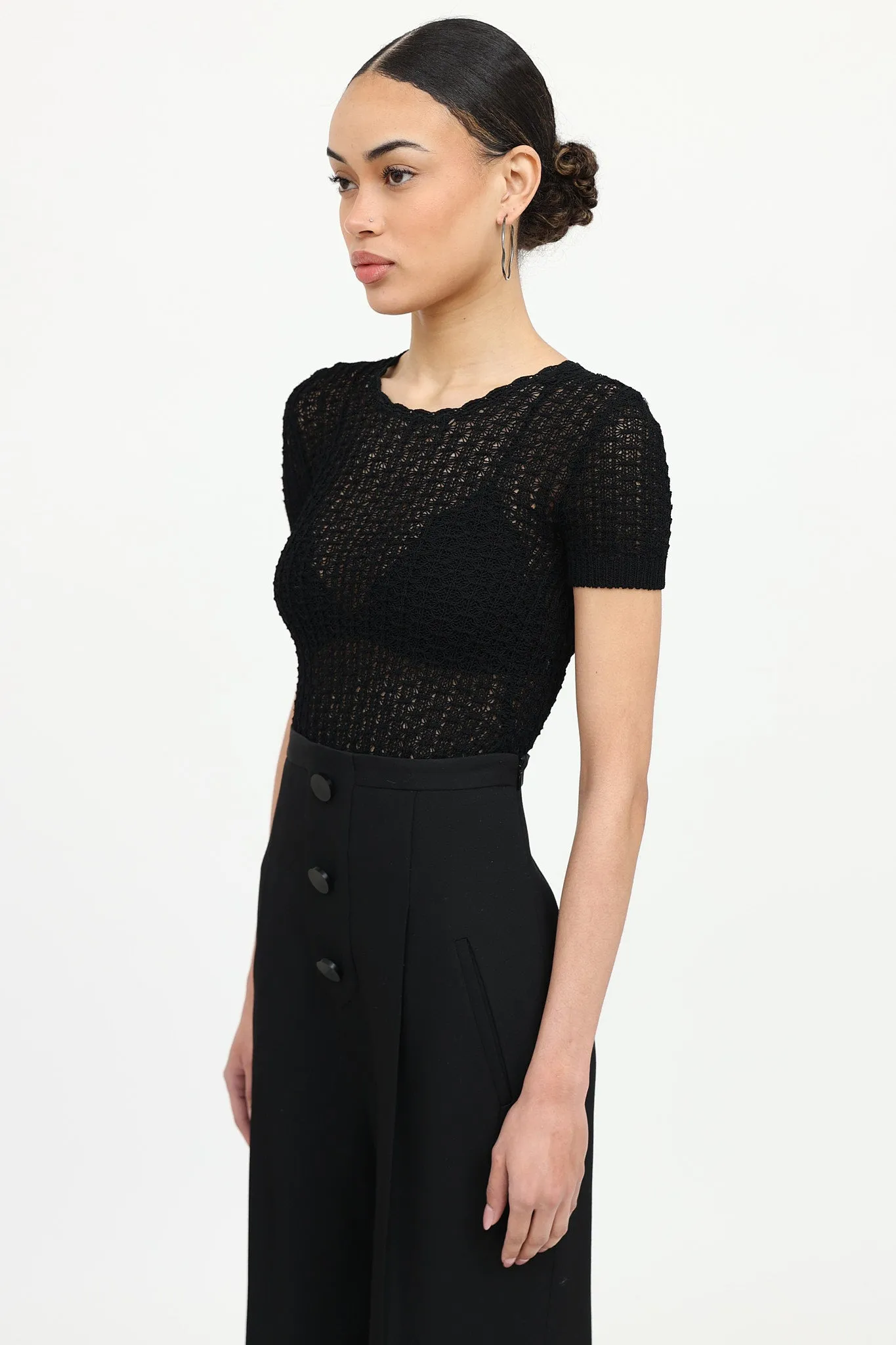 Open Knit Short Sleeve Top sold by VSP Consignment product image thumbnail 3