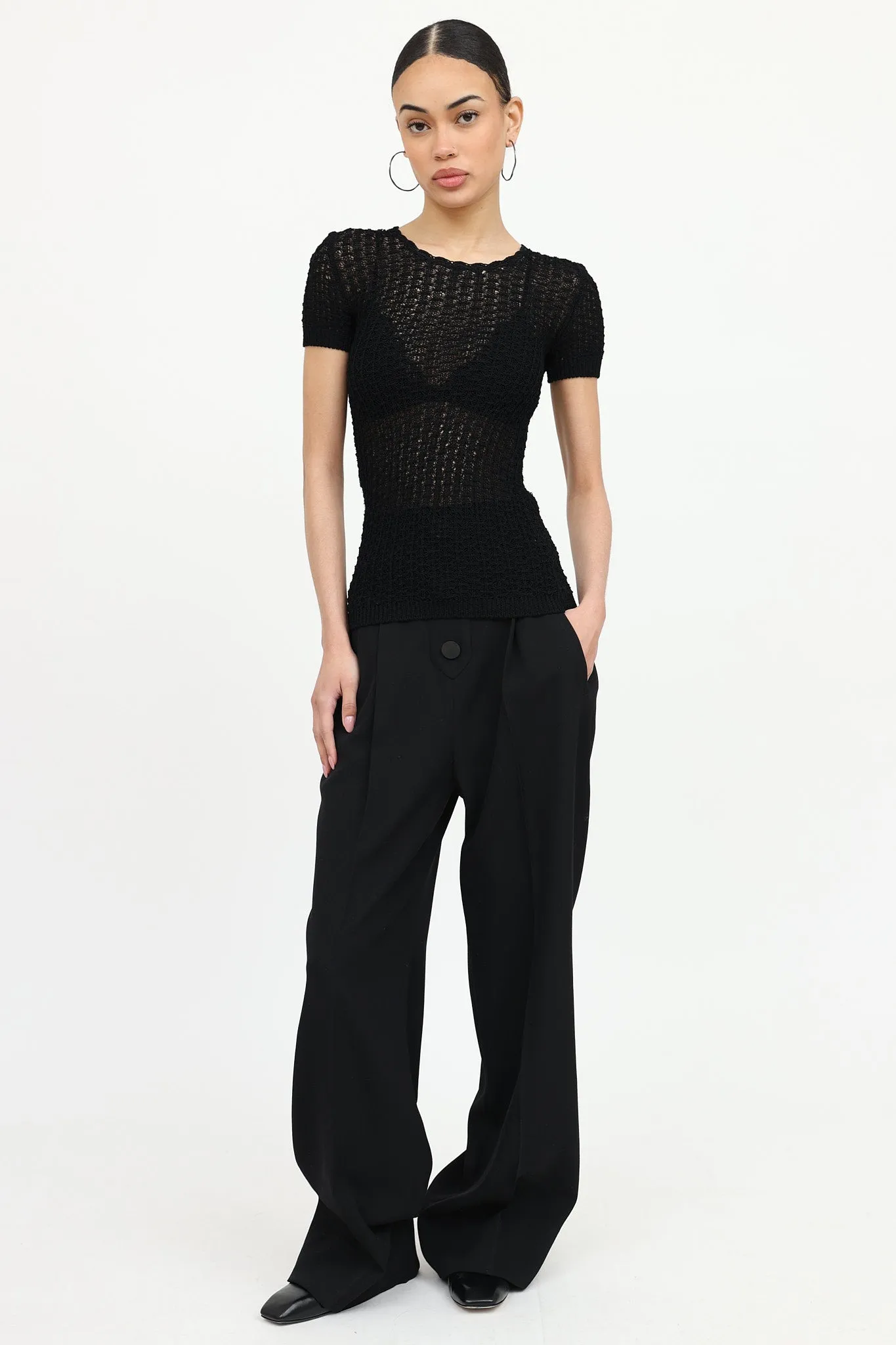 Open Knit Short Sleeve Top sold by VSP Consignment product image thumbnail 5