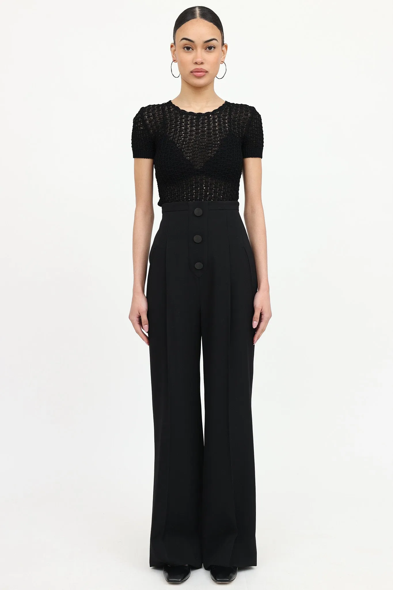 Open Knit Short Sleeve Top sold by VSP Consignment product image thumbnail 2