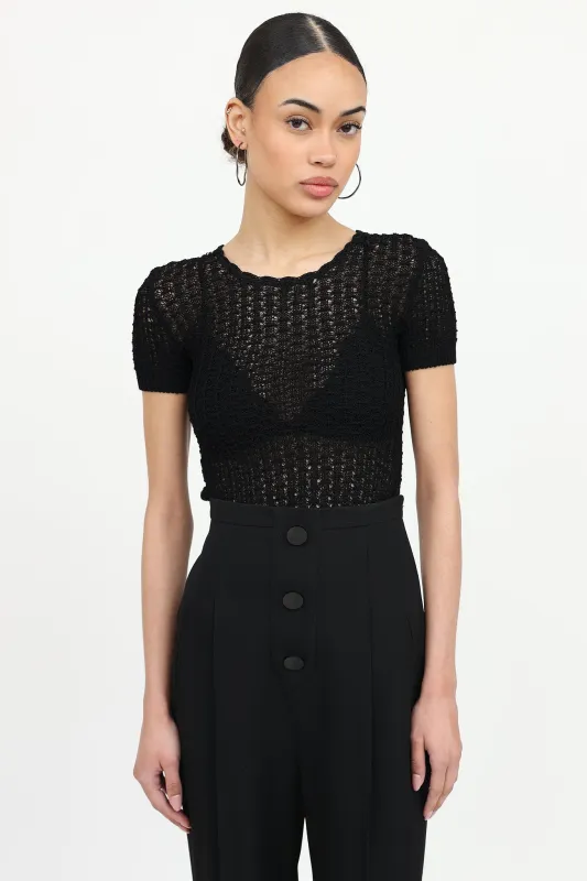 Open Knit Short Sleeve Top made by Dolce & Gabanna