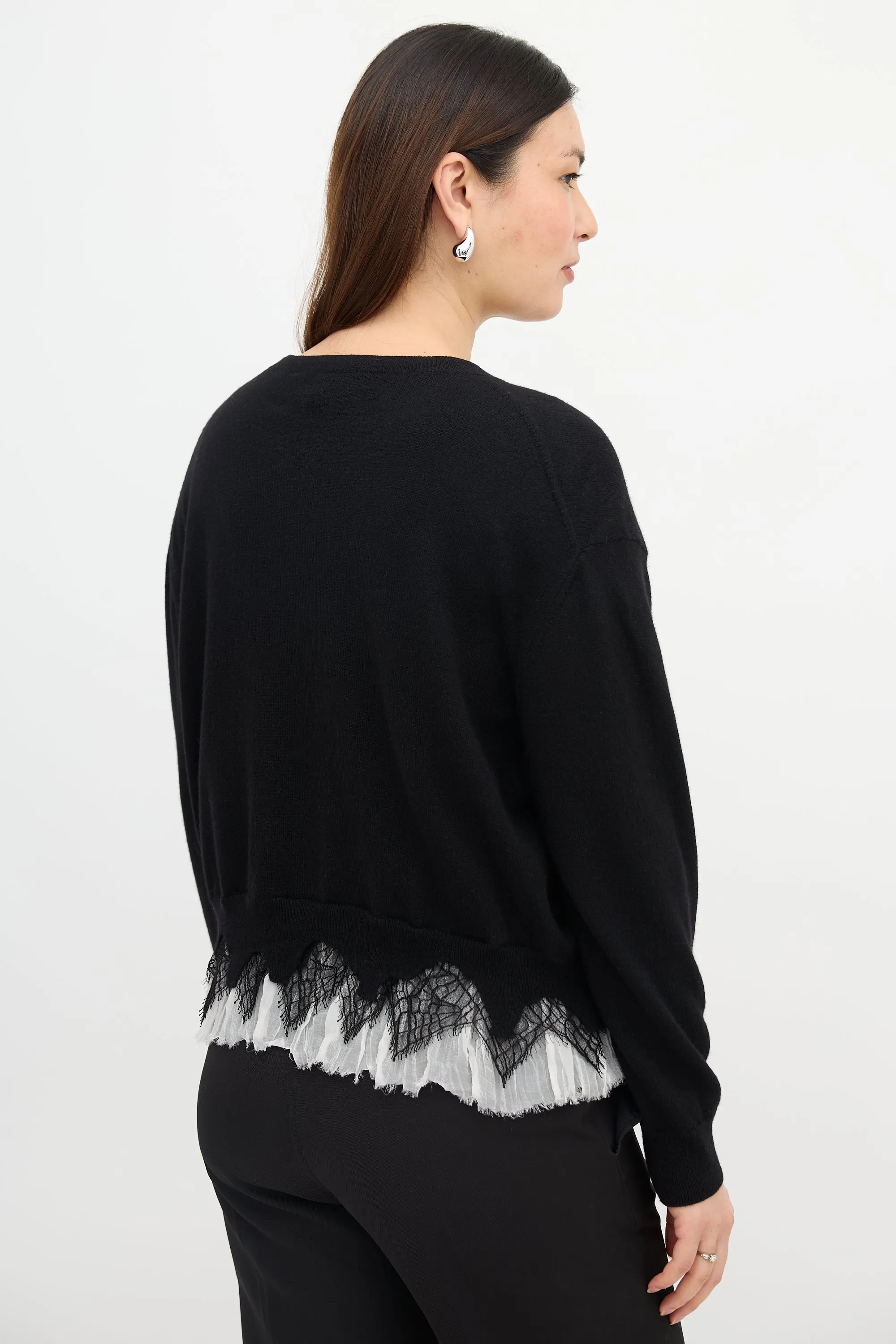 Wool Trimmed Hem Cardigan sold by VSP Consignment product image thumbnail 4