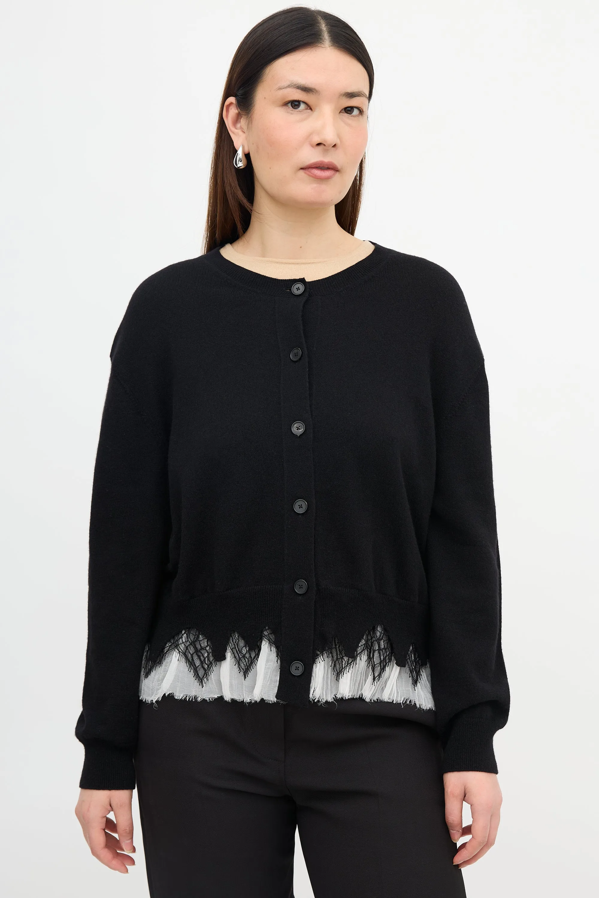 Wool Trimmed Hem Cardigan sold by VSP Consignment