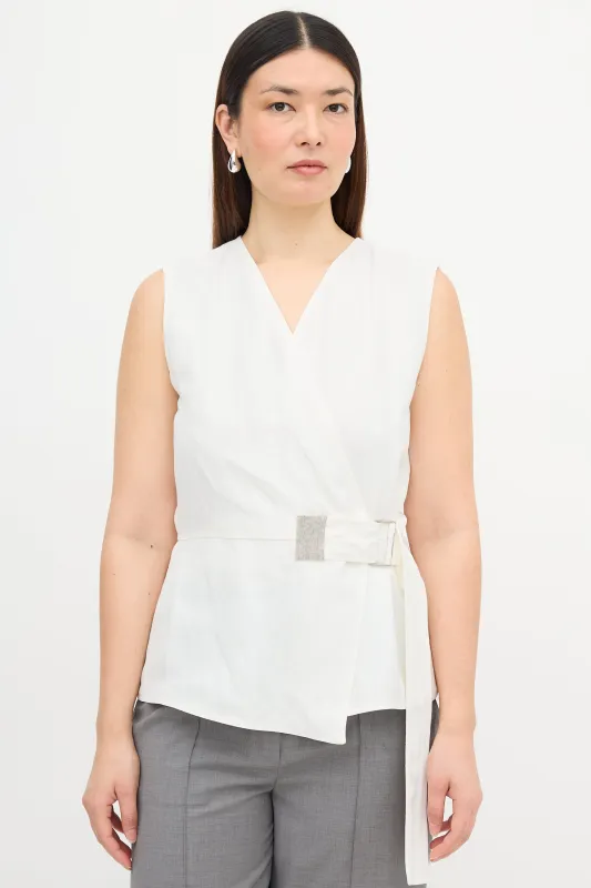 Linen Belt Wrap Blouse made by Fabiana Filippi