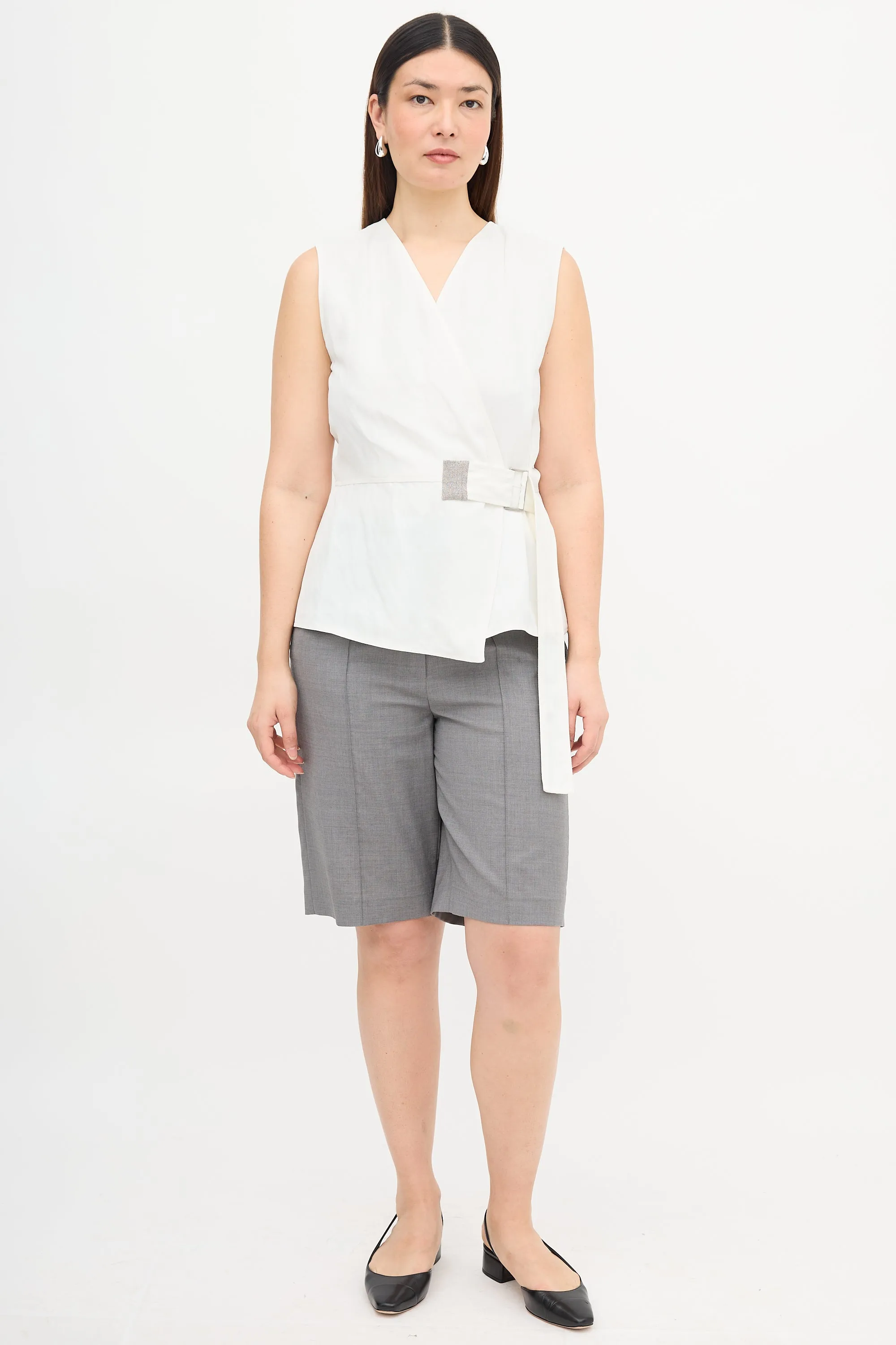 Linen Belt Wrap Blouse sold by VSP Consignment product image thumbnail 2