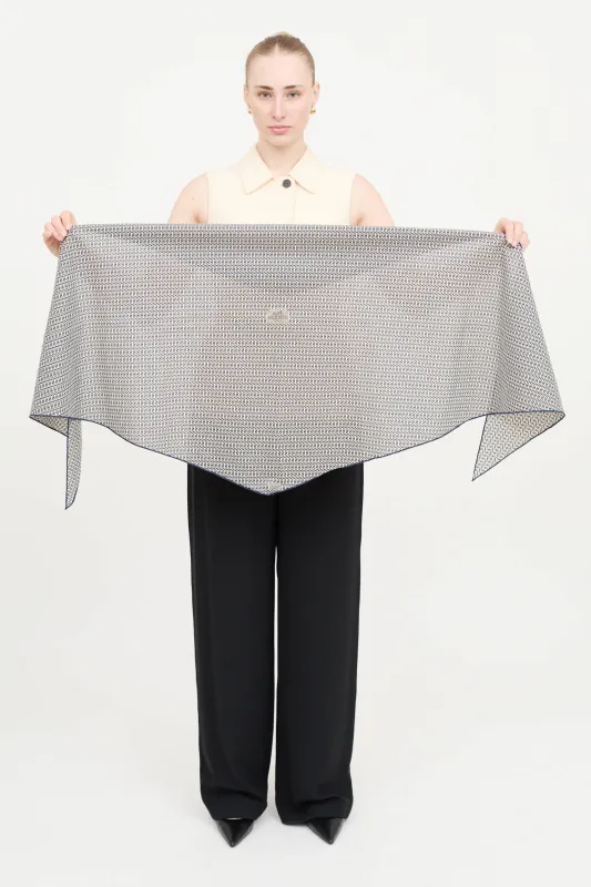 Cotton H Sublime Losange Scarf made by Hermes
