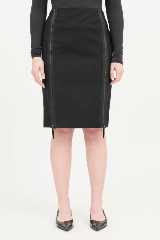 Femme 1990's Wool Zip Skirt made by Jean Paul Gaultier