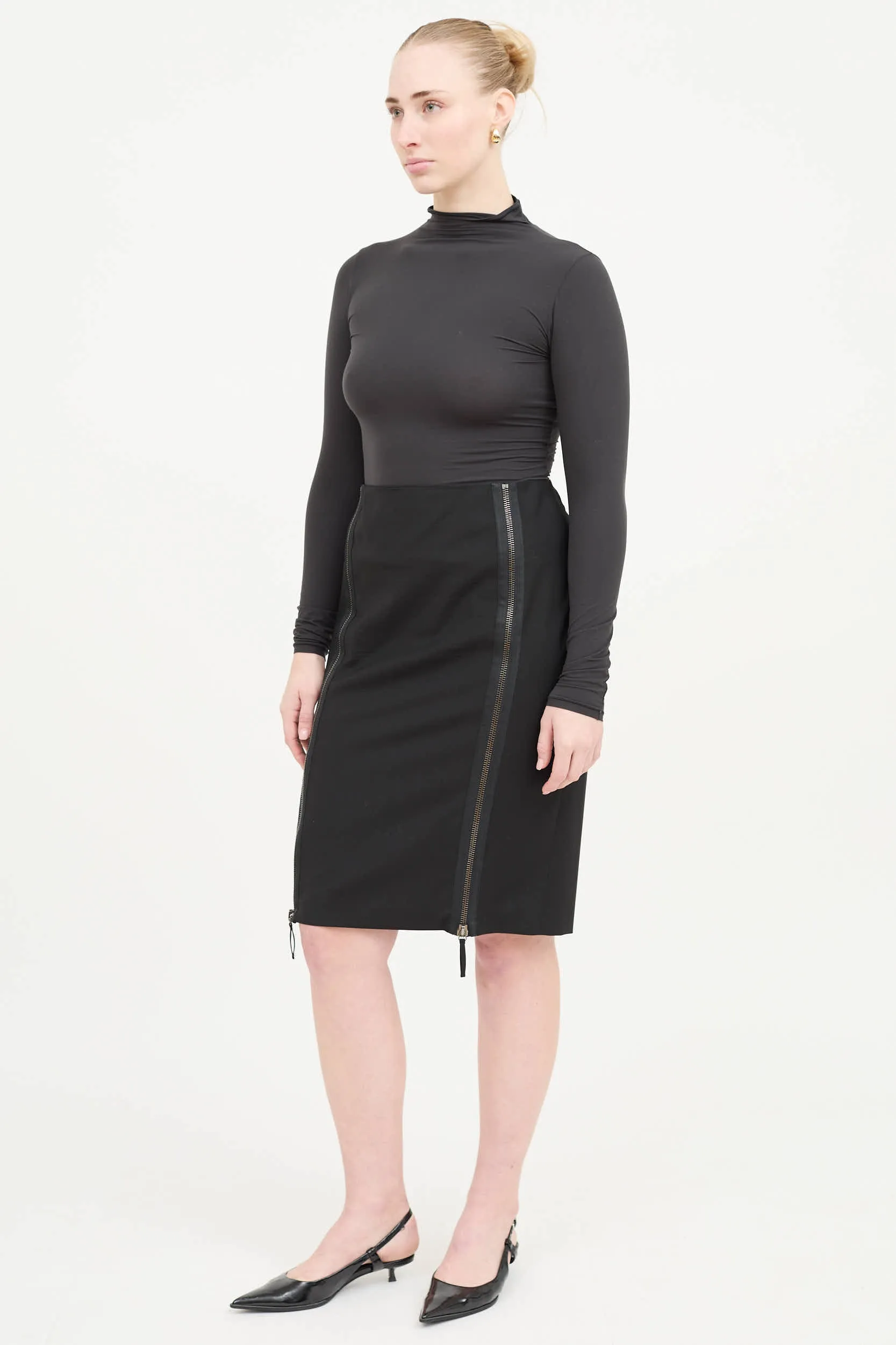 Femme 1990's Wool Zip Skirt sold by VSP Consignment product image thumbnail 5