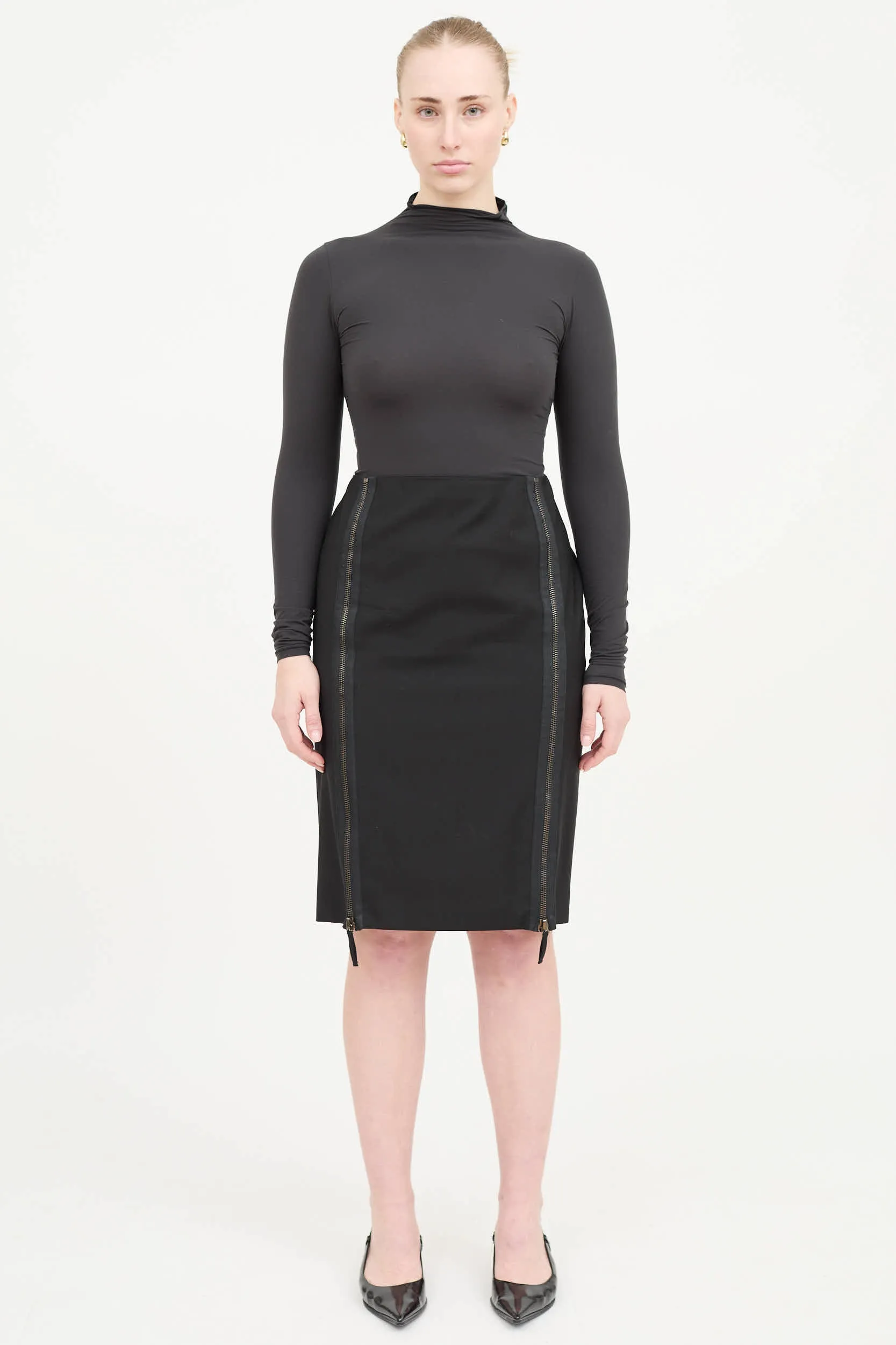 Femme 1990's Wool Zip Skirt sold by VSP Consignment product image thumbnail 2