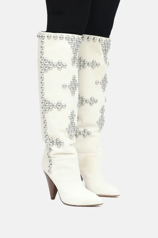 Leather Studded Knee High Boot made by Isabel Marant