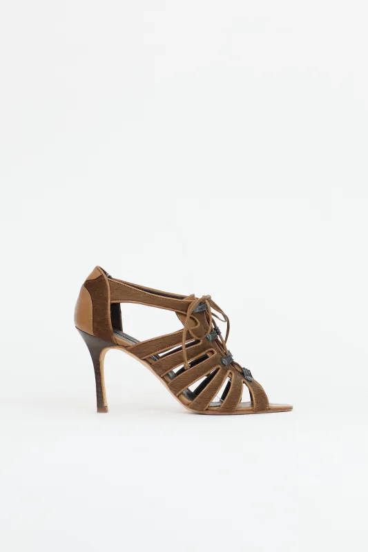 Leather Cage Sandal made by Manolo Blahnik