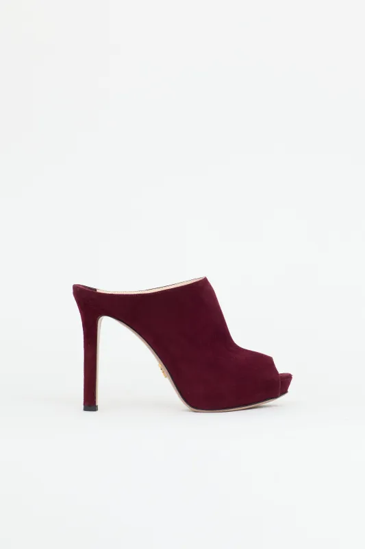 Suede Peep Toe Mule made by Prada