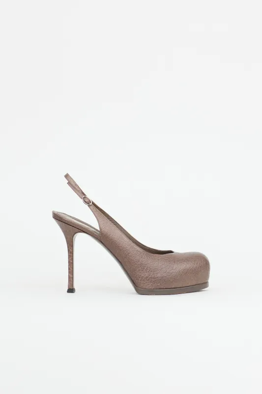 Leather Slingback Heel made by Yves Saint Laurent