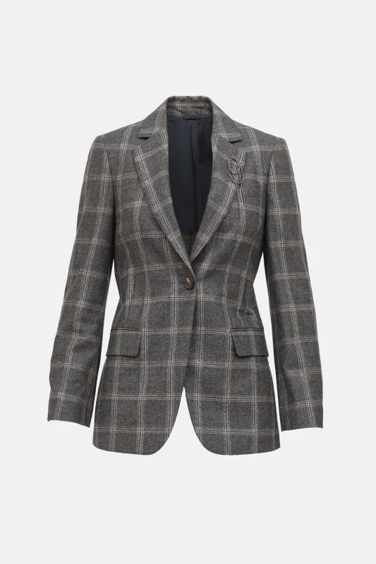 Wool Check Blazer made by Brunello Cucinelli