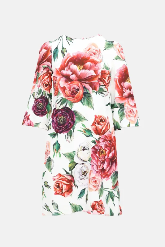 Floral Half Sleeve Dress made by Dolce & Gabanna