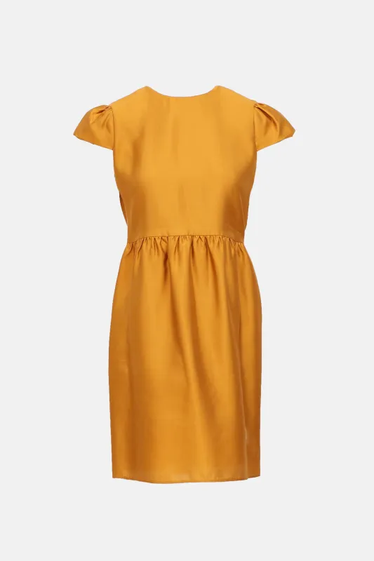 Silk Cap Sleeve Dress made by Burberry