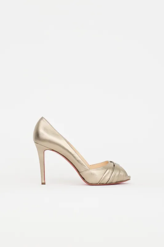 Metallic Leather Heel made by Christian Louboutin