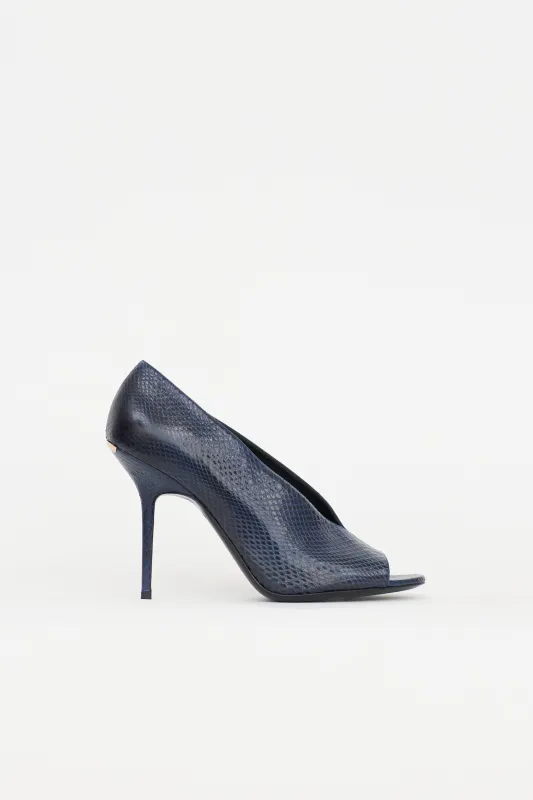 Leather Peep Toe Heel made by Burberry