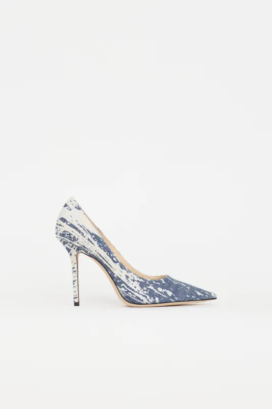 Denim Printed Love Pump made by Jimmy Choo