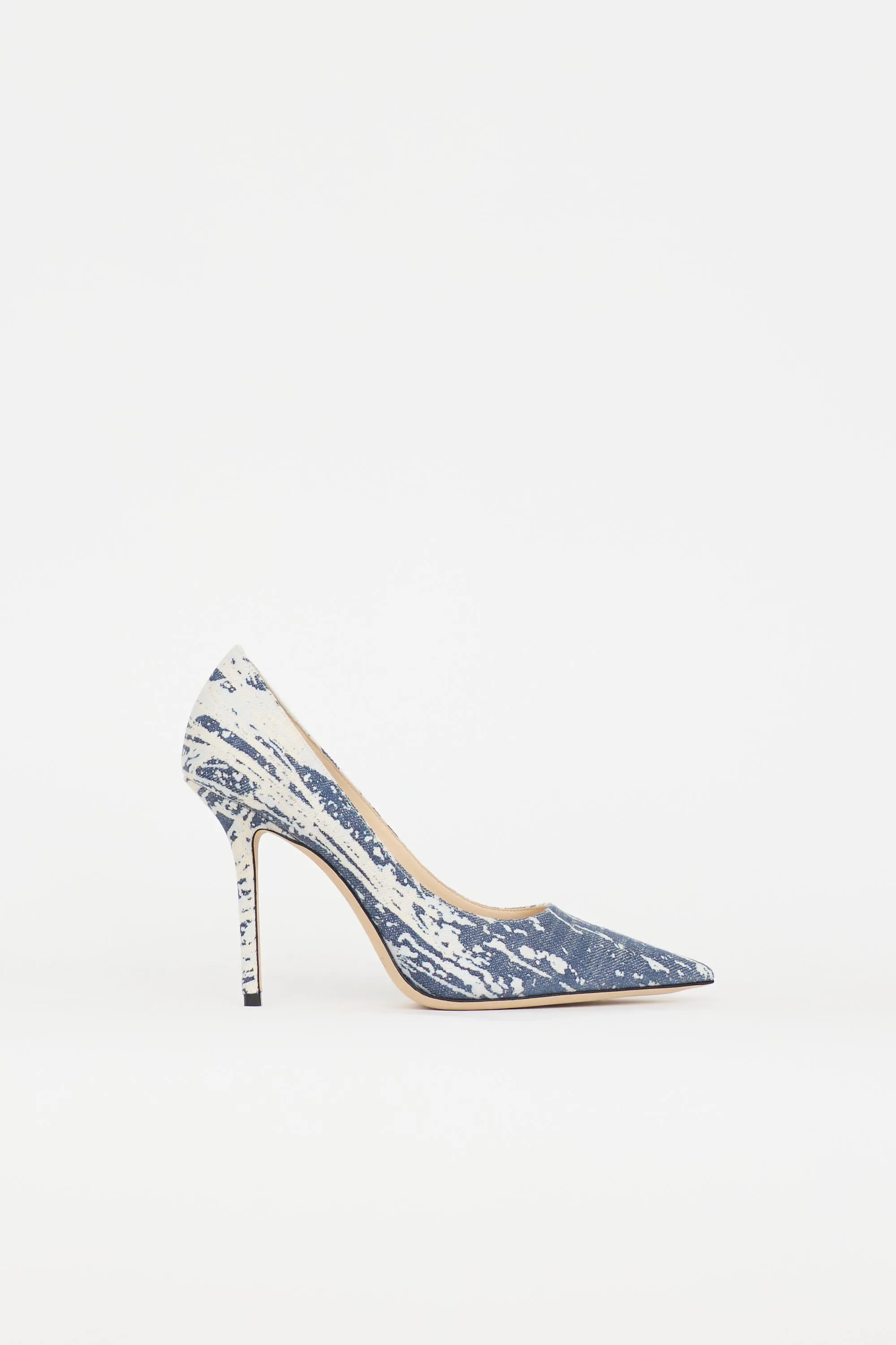 Denim Printed Love Pump sold by VSP Consignment