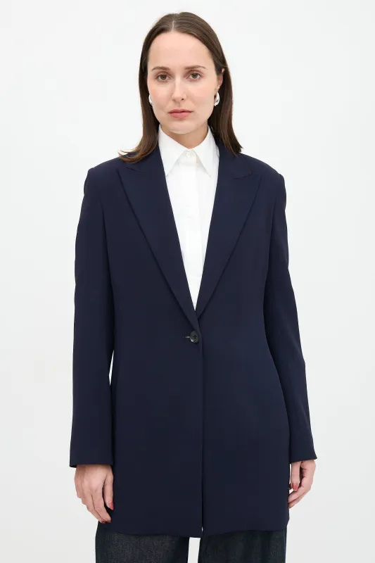 Crepe Peak Collar Blazer made by The Row
