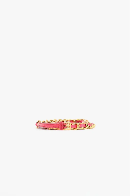 Leather & Chain Link Belt made by Miu Miu