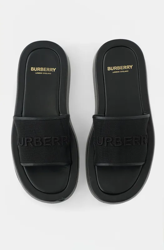 Leather & Mesh Buckingham Slide made by Burberry
