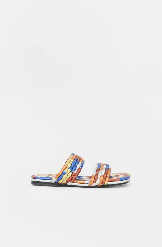 Metallic Leather Woven Sandal made by Dries Van Noten