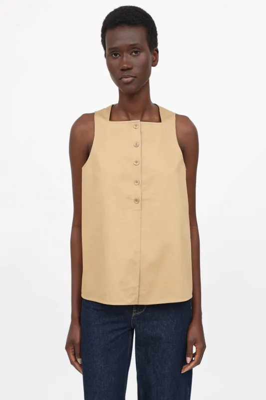 Button Up Sleeveless Shirt made by Tibi