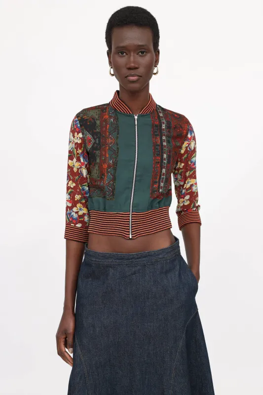 Femme Cropped Patterned Zip  Jacket made by Jean Paul Gaultier