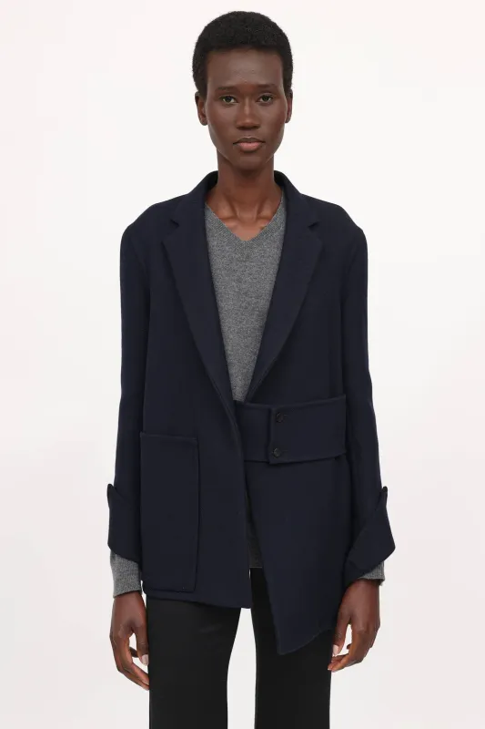 Wool Belted Jacket made by Celine