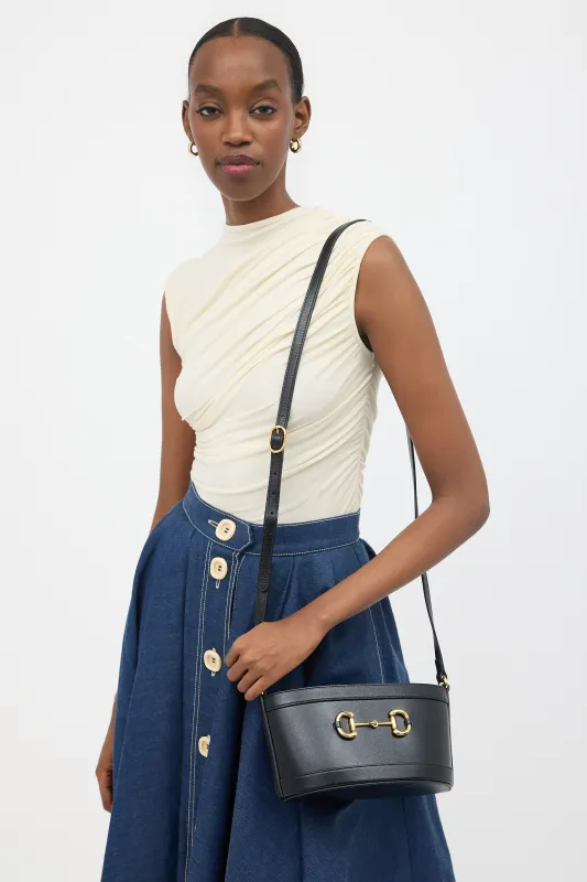 Leather 1955 Drawstring Bucket Bag made by Gucci