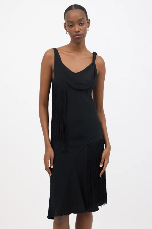 Asymmetric Fringe Slip Dress made by Victoria Beckham