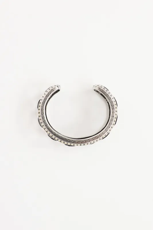 Sterling Silver and 18K Yellow Gold Naga Scale Cuff made by John Hardy