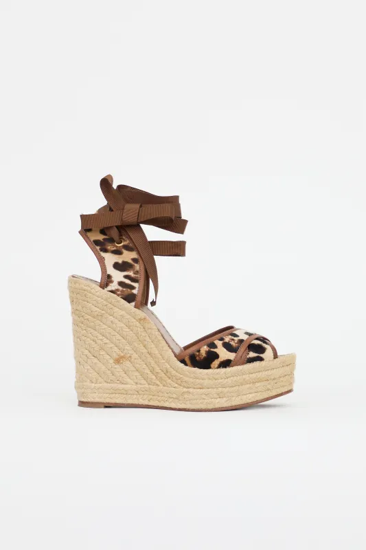 Printed Hair Espadrille Wedge Sandal made by Dolce & Gabanna