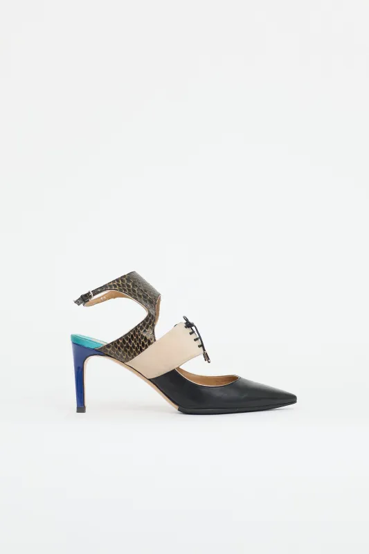 Exotic Leather Lace Up Pump made by Salvatore Ferragamo