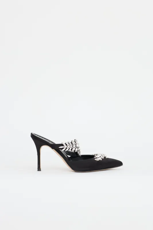 Satin Lurum Mule made by Manolo Blahnik