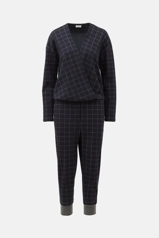 Wool Check Jumpsuit made by Brunello Cucinelli
