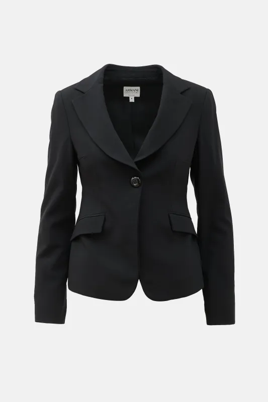 Wool Notched Tailored Blazer made by Giorgio Armani