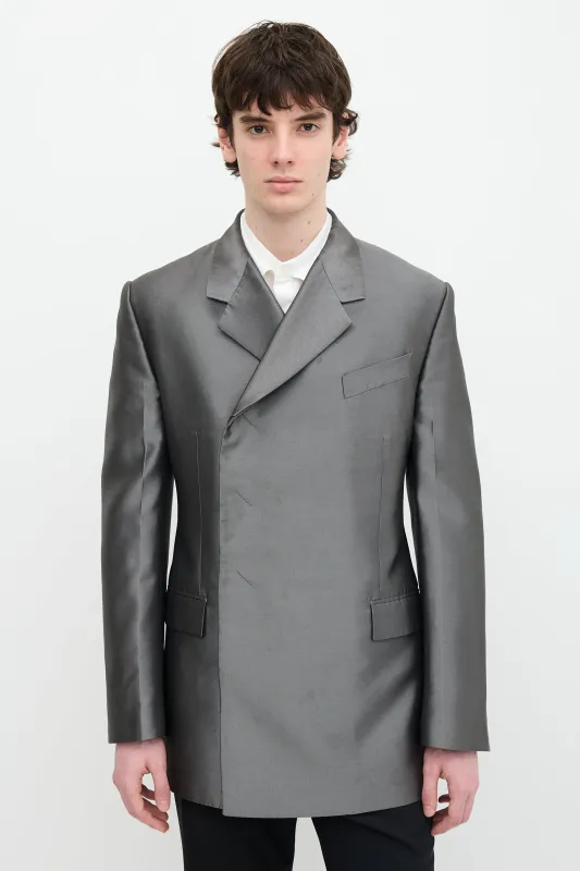 FW 2023 Metallic Twill Blazer made by Salvatore Ferragamo
