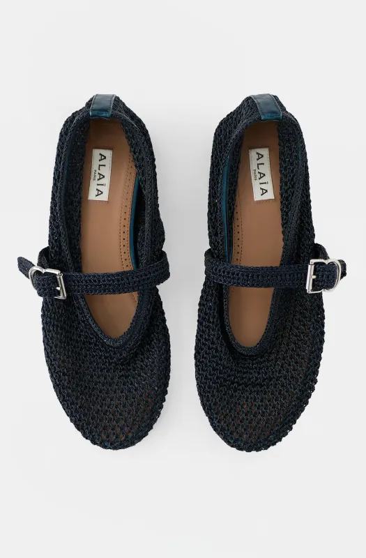 Metallic Crochet Ballet Flat made by Alaia