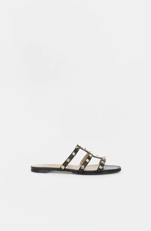 Leather Rockstud Cage Sandal made by Valentino
