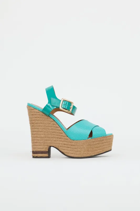 Leather Espadrille Platform Sandal made by Fendi