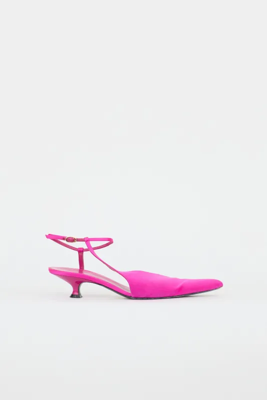 Satin Seville Slingback Pump made by KHAITE