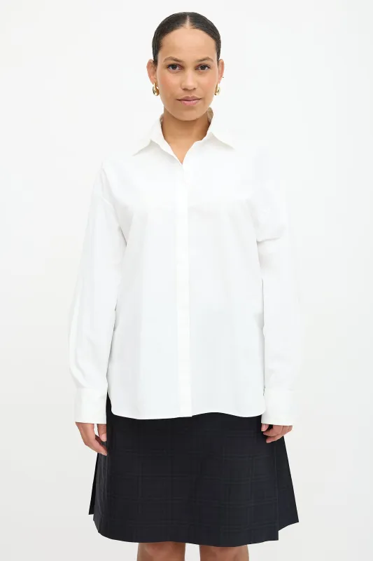 Poplin Side Vent Shirt made by Versace