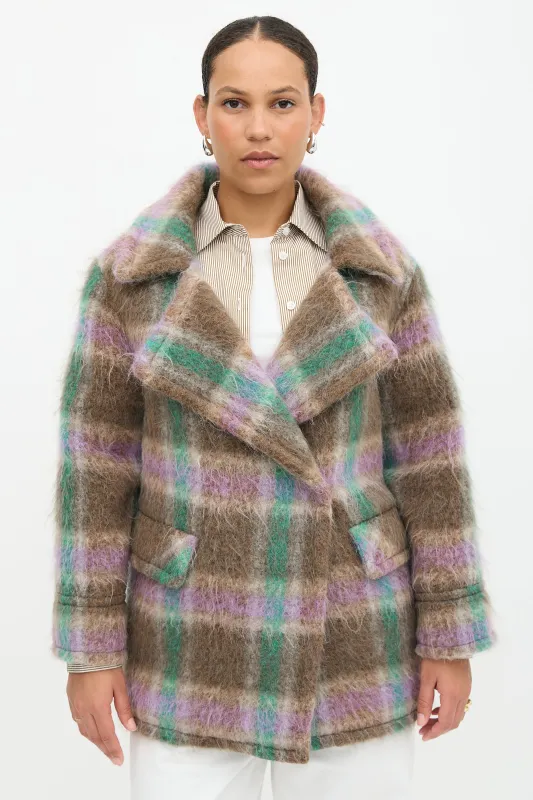 Mohair Blanket Car Plaid Coat made by Smythe