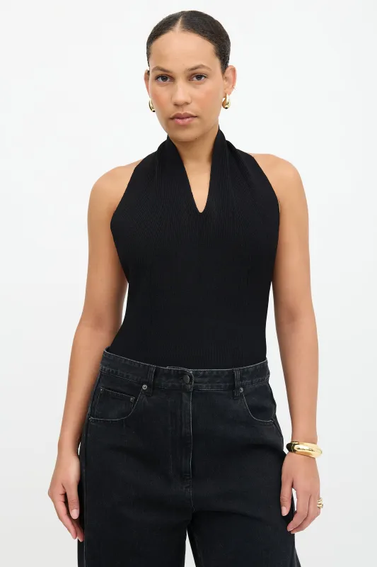 Ribbed Toto Halter Bodysuit made by KHAITE