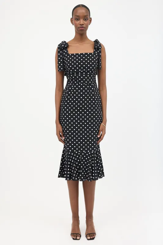 Silk Polka Dot Flounce Dress made by Dolce & Gabanna